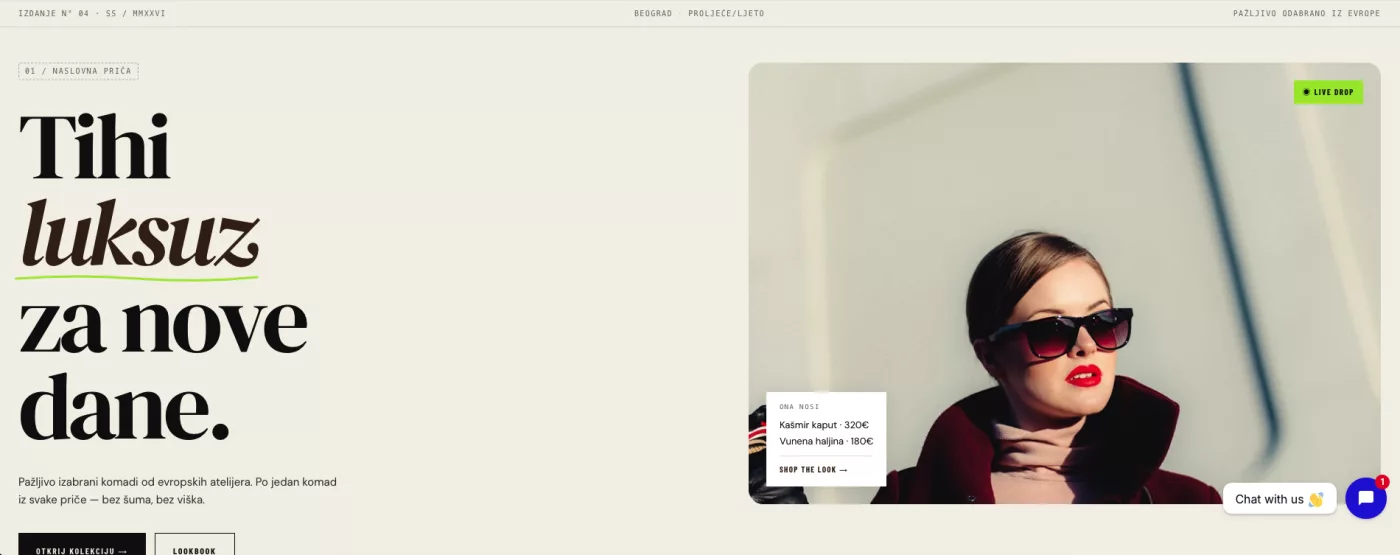Screenshot projekta WebShop