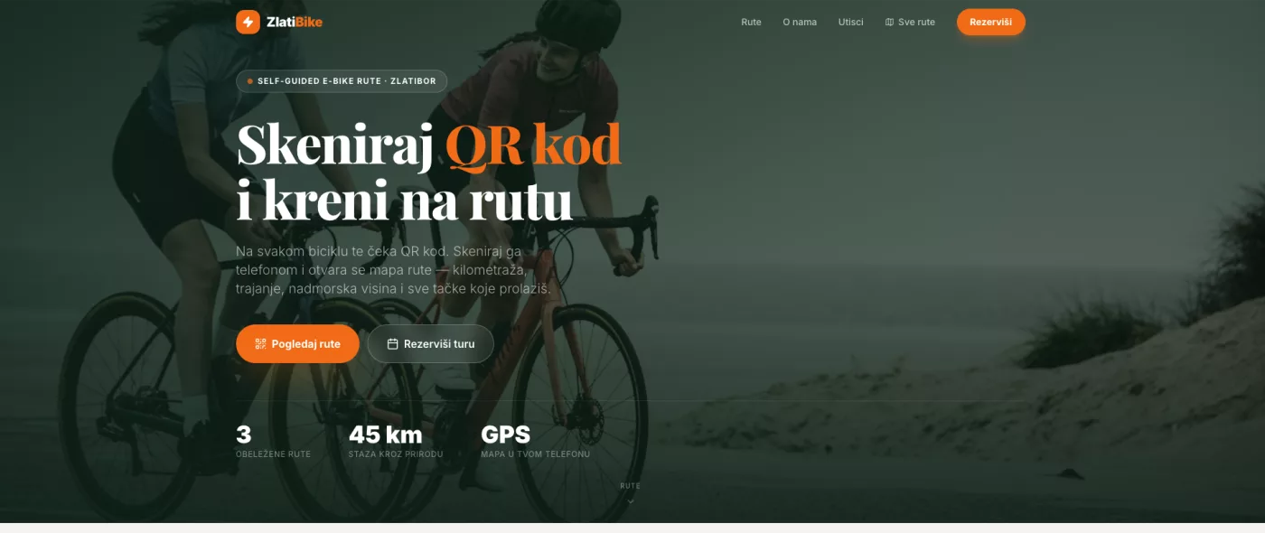 Screenshot projekta ZlatiBike